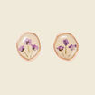 Boucles d'oreilles clous violet femme