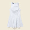 Robe sans manches col montant ecru femme