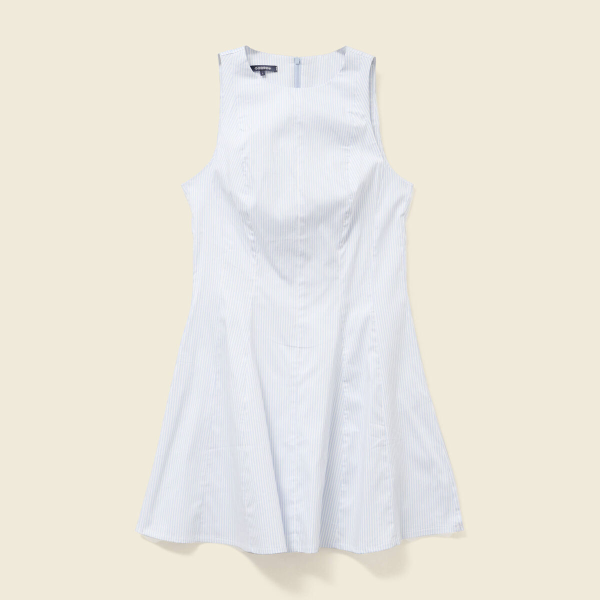 Robe sans manches col montant ecru femme