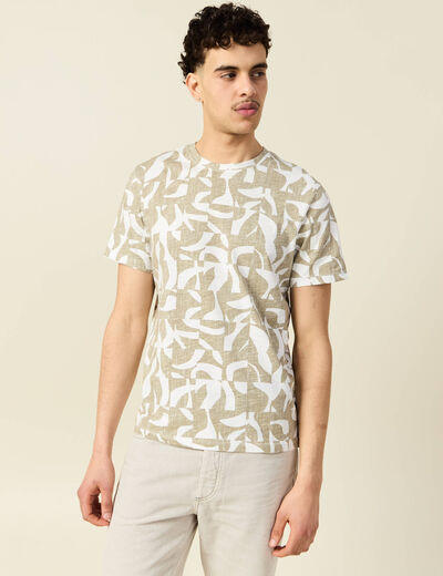 T-shirt manches courtes beige homme