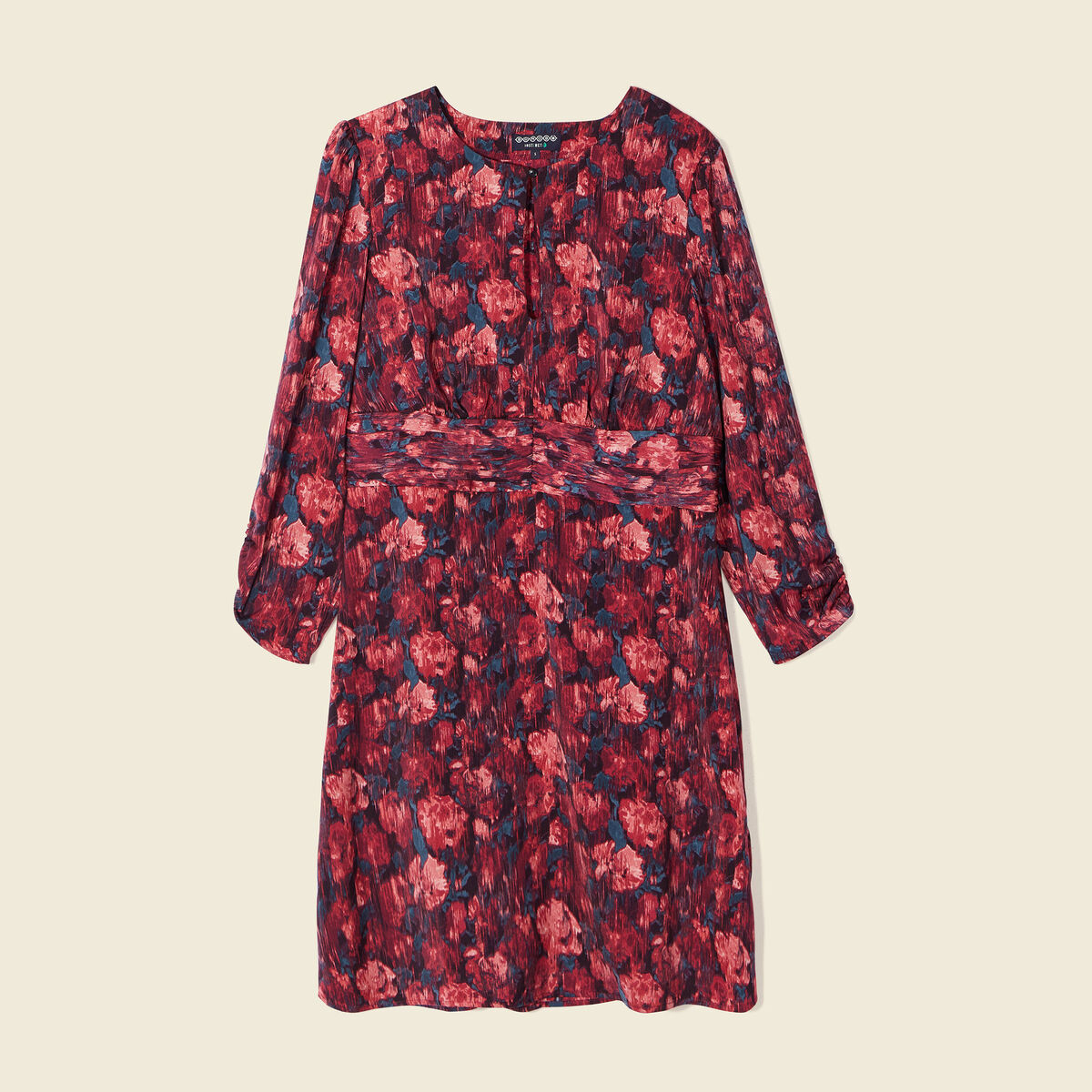 Robe droite manches 3/4 noir femme