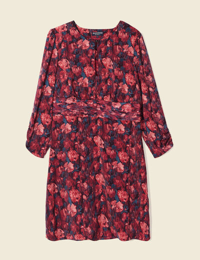 Robe droite manches 3/4 noir femme