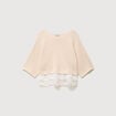 Pull col bateau manches courtes ivoire femme