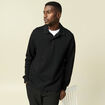Polo cintr&eacute; manches longues en coton noir homme