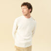 Pull col rond ecru homme