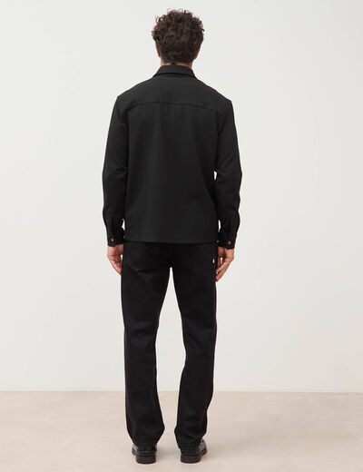 Surchemise droite col am&eacute;ricain noir homme