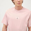 T-shirt droit en coton col ras du cou rose pastel homme