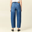 Jeans barrel taille haute denim stone femme