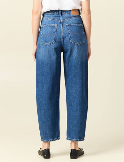 Jeans barrel taille haute denim stone femme