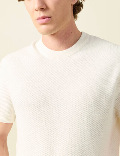 T-shirt en coton ecru homme