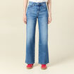 Jeans large taille haute denim stone femme