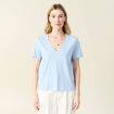T-shirt manches courtes bleu clair femme