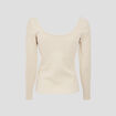 T-shirt manches longues ecru femme