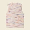 Pull sans manches ajouré creme femme