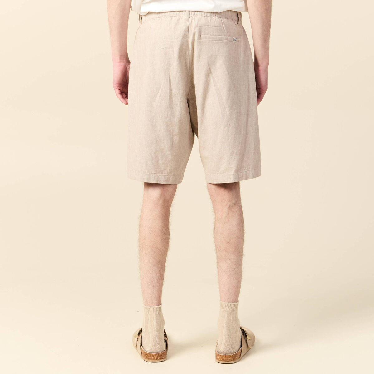 Bermuda droit beige homme