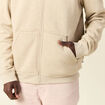Sweat manches longues zipp&eacute; beige homme