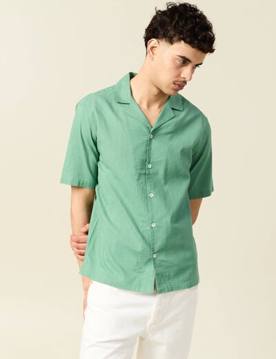 Chemise manches courtes vert homme