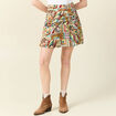 Jupe évasée taille smockée multicolore femme