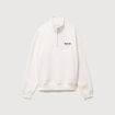 Sweat ample col montant manches longues ecru homme