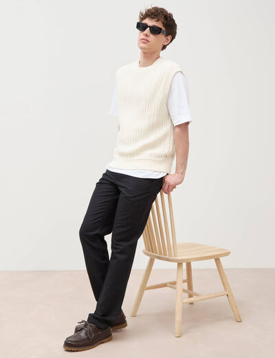 Pantalon chino noir homme