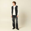 Pull fin manches longues col rond ecru homme