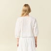 Blouse manches 3/4 brodée ecru femme