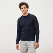 Pull manches longues col rond bleu marine homme
