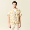 Chemise manches courtes brodée blanc homme