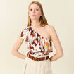 Blouse asymétrique sable femme