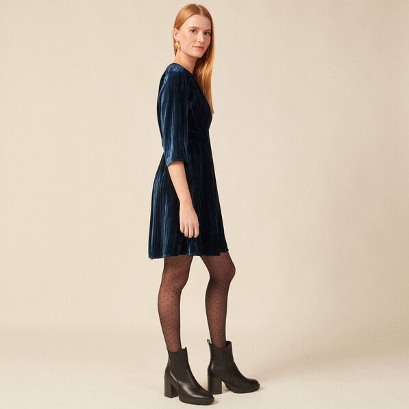 robe patineuse eco responsable bleu canard femme Robe patineuse éco-responsable bleu canard femme