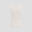 D&eacute;bardeur cintr&eacute; d&eacute;collet&eacute; sans manches beige femme