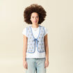 Gilet r&eacute;versible droit sans manches bleu ciel femme