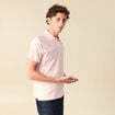 Polo cintr&eacute; manches courtes rose clair homme
