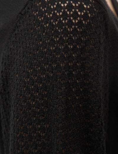 Pull manches longues noir femme
