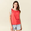 Débardeur sans manches rouge corail femme