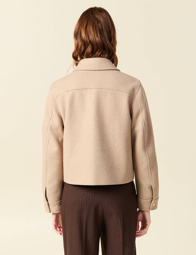 Blouson manches longues doubl&eacute; sable femme