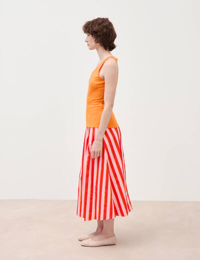D&eacute;bardeur cintr&eacute; d&eacute;collet&eacute; sans manches orange clair femme