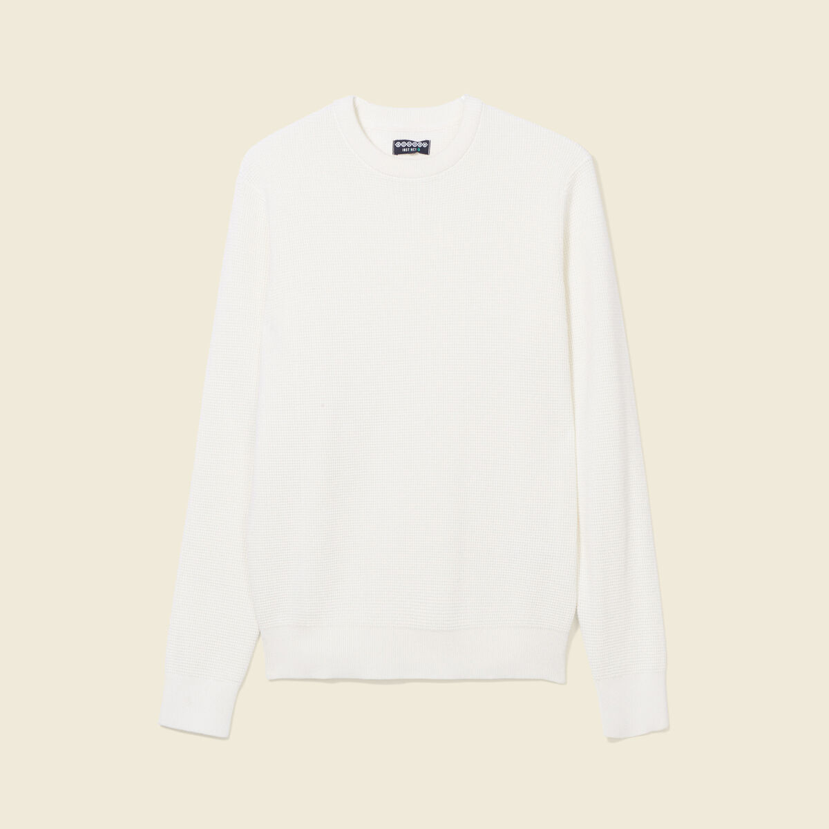 Pull manches longues col rond ecru homme