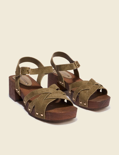 Sandales &agrave; talons marron femme