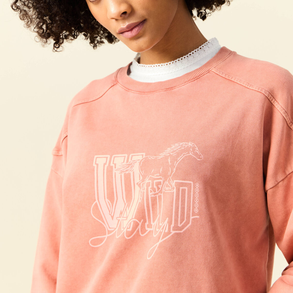 Sweat manches longues rose femme