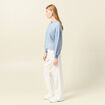 Sweat manches longues bleu clair femme