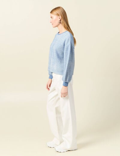 Sweat manches longues bleu clair femme