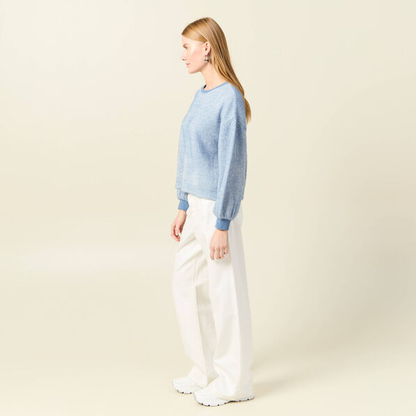 Sweat manches longues bleu clair femme