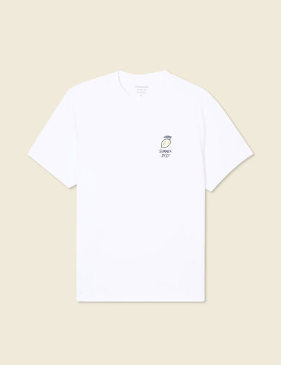 T-shirt manches courtes blanc homme