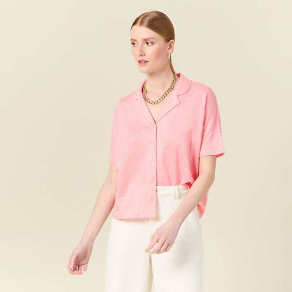 chemise manches courtes rose femme Chemise manches courtes rose femme