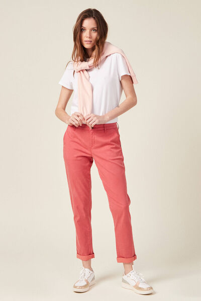 Pantalon chino Instinct terracotta femme