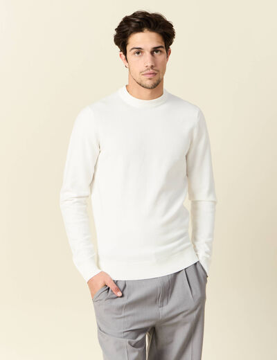 Pull manches longues ecru homme