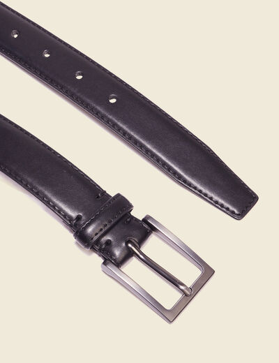 Ceinture fine noir homme