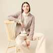 Blazer ajust&eacute; manches longues doubl&eacute; beige femme