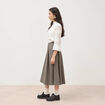 Jupe taille haute gris femme